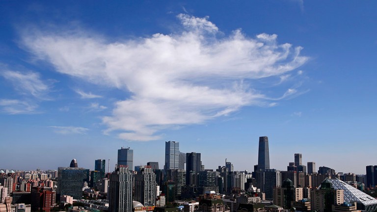 A general view of the central business district during autumn in Beijing September 14, 2013.